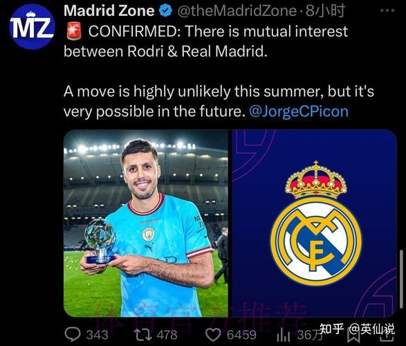 阿斯：皇马寻找中场指挥官 他们正在关注罗德里